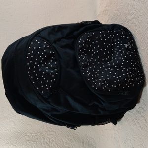Roxy Black With White Polka Dot Accented Backpack